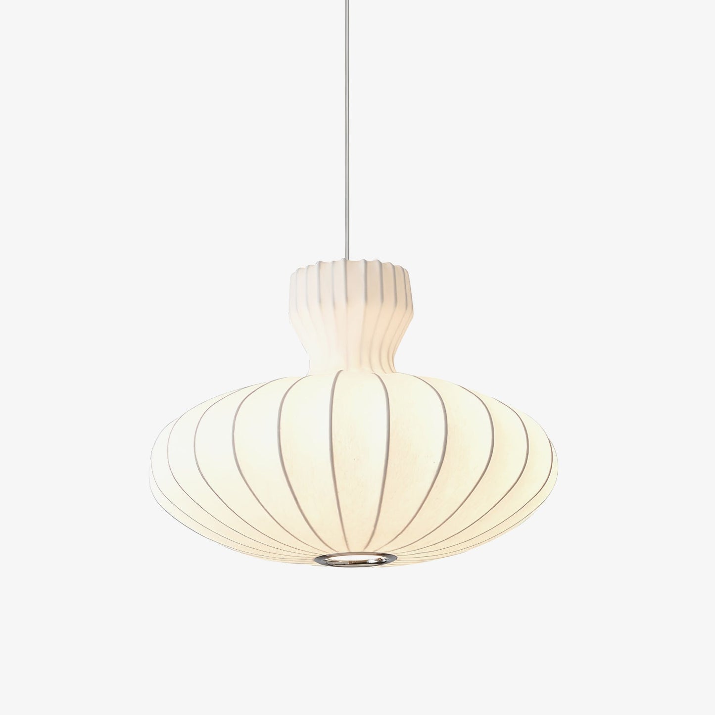 Suspension Bella Bloom - Lampe Vintage en Soie Naturelle et Métal