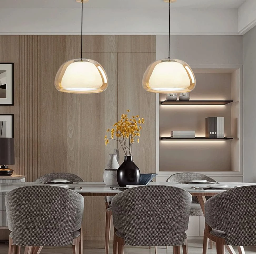 Suspension en Verre - Le Dôme Cristallin | Luminaire Élégant pour une Ambiance Moderne