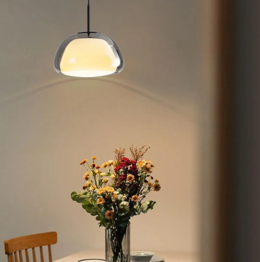 Suspension en Verre - Le Dôme Cristallin | Luminaire Élégant pour une Ambiance Moderne