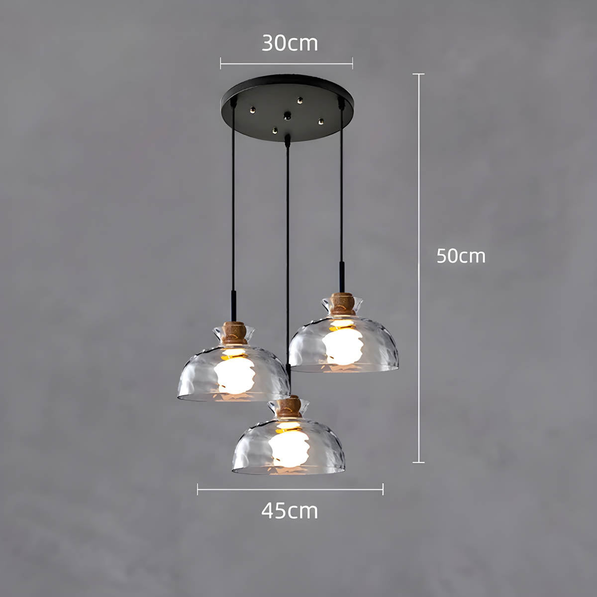 Suspension en Verre TOKYO – Lustre Minimaliste avec 1 ou 3 Têtes