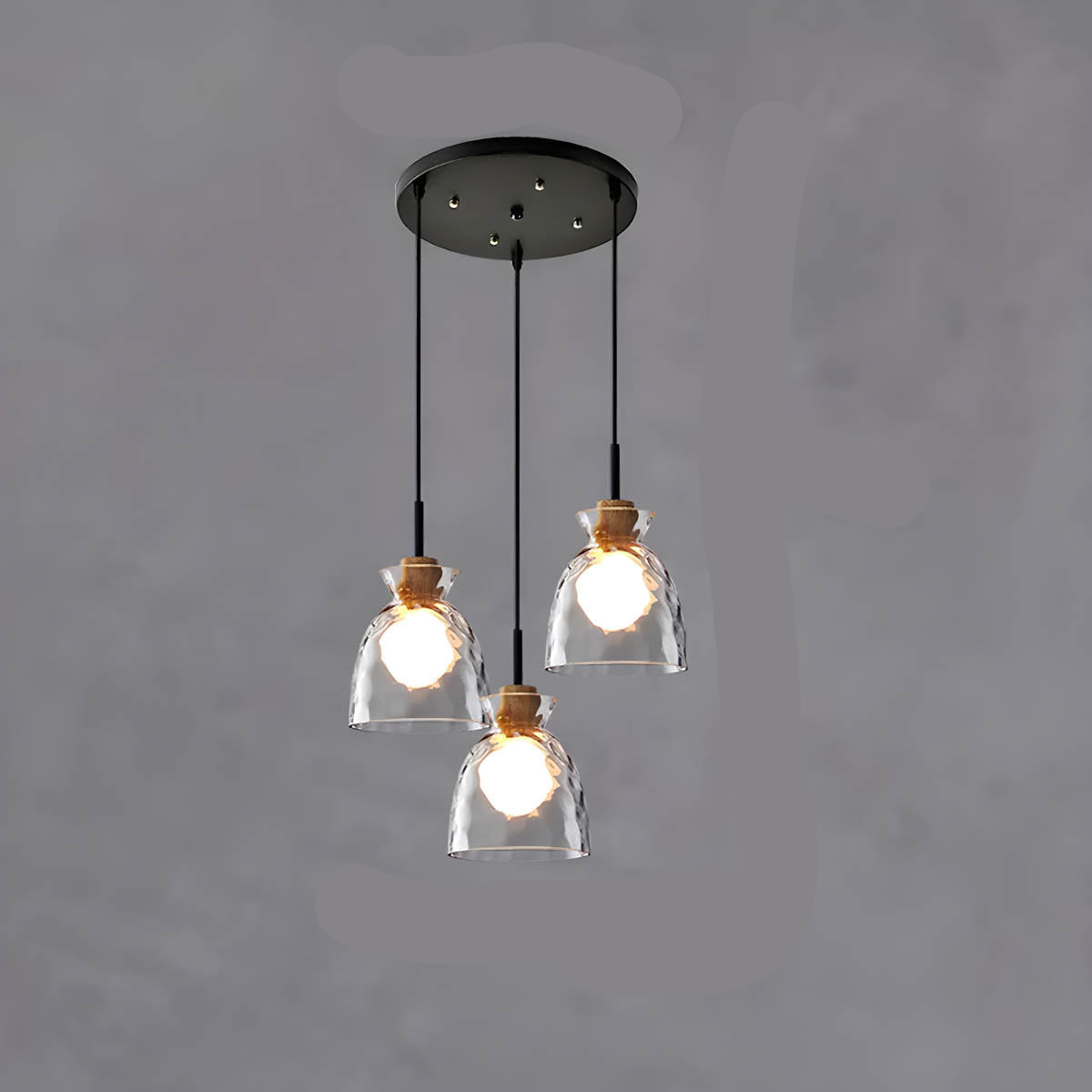 Suspension en Verre TOKYO – Lustre Minimaliste avec 1 ou 3 Têtes