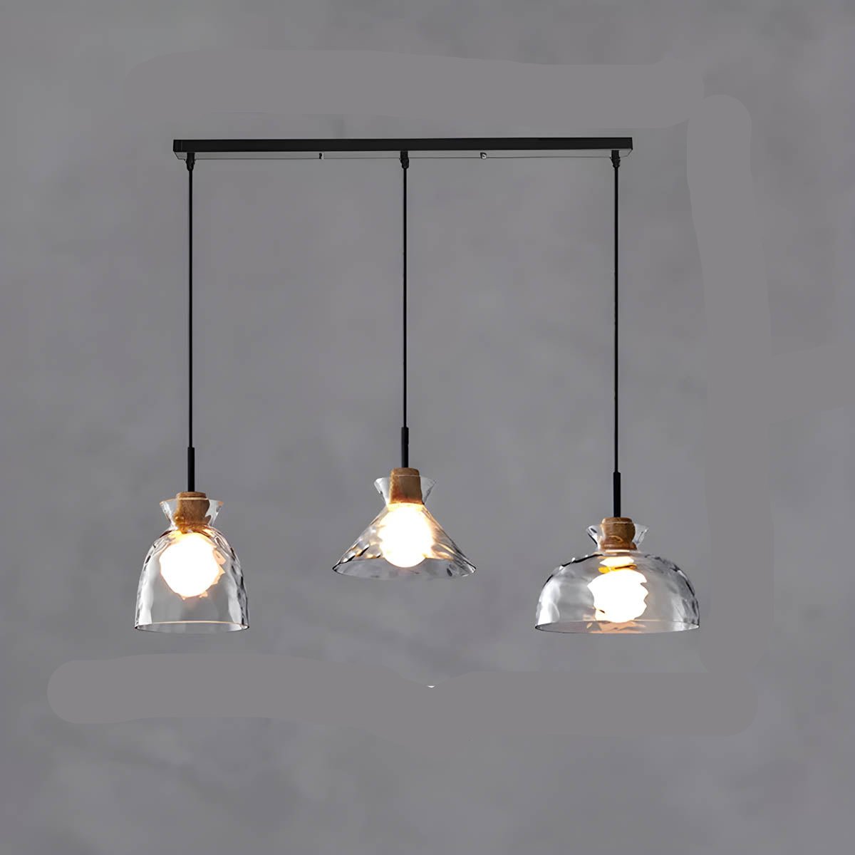 Suspension en Verre TOKYO – Lustre Minimaliste avec 1 ou 3 Têtes