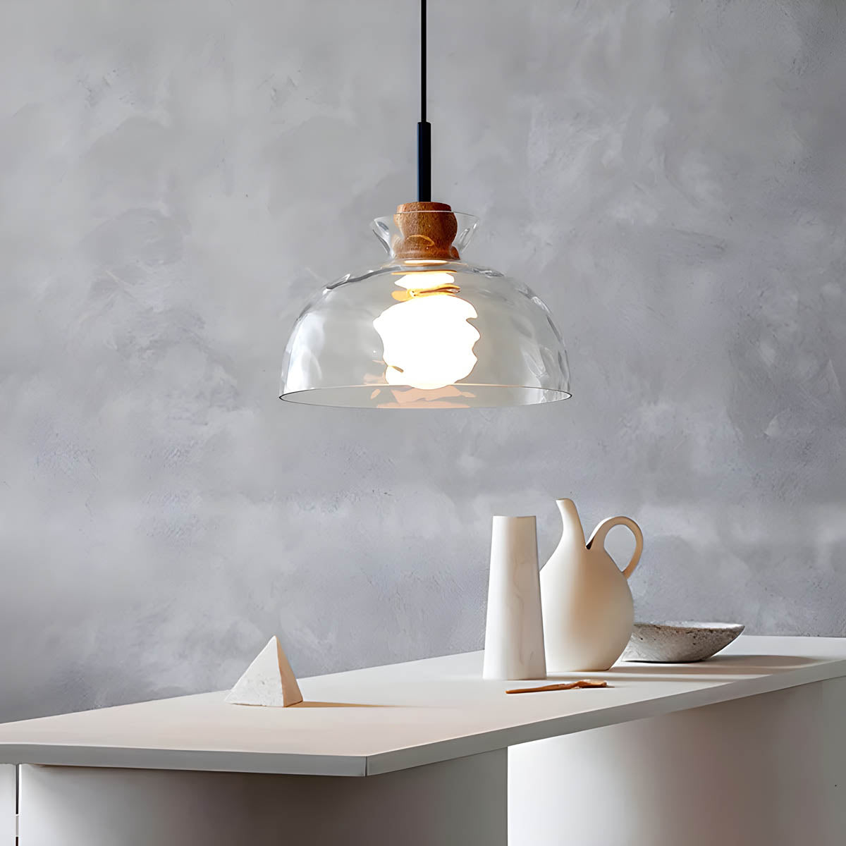 Suspension en Verre TOKYO – Lustre Minimaliste avec 1 ou 3 Têtes
