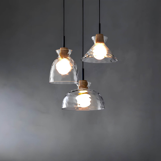 Suspension en Verre TOKYO – Lustre Minimaliste avec 1 ou 3 Têtes