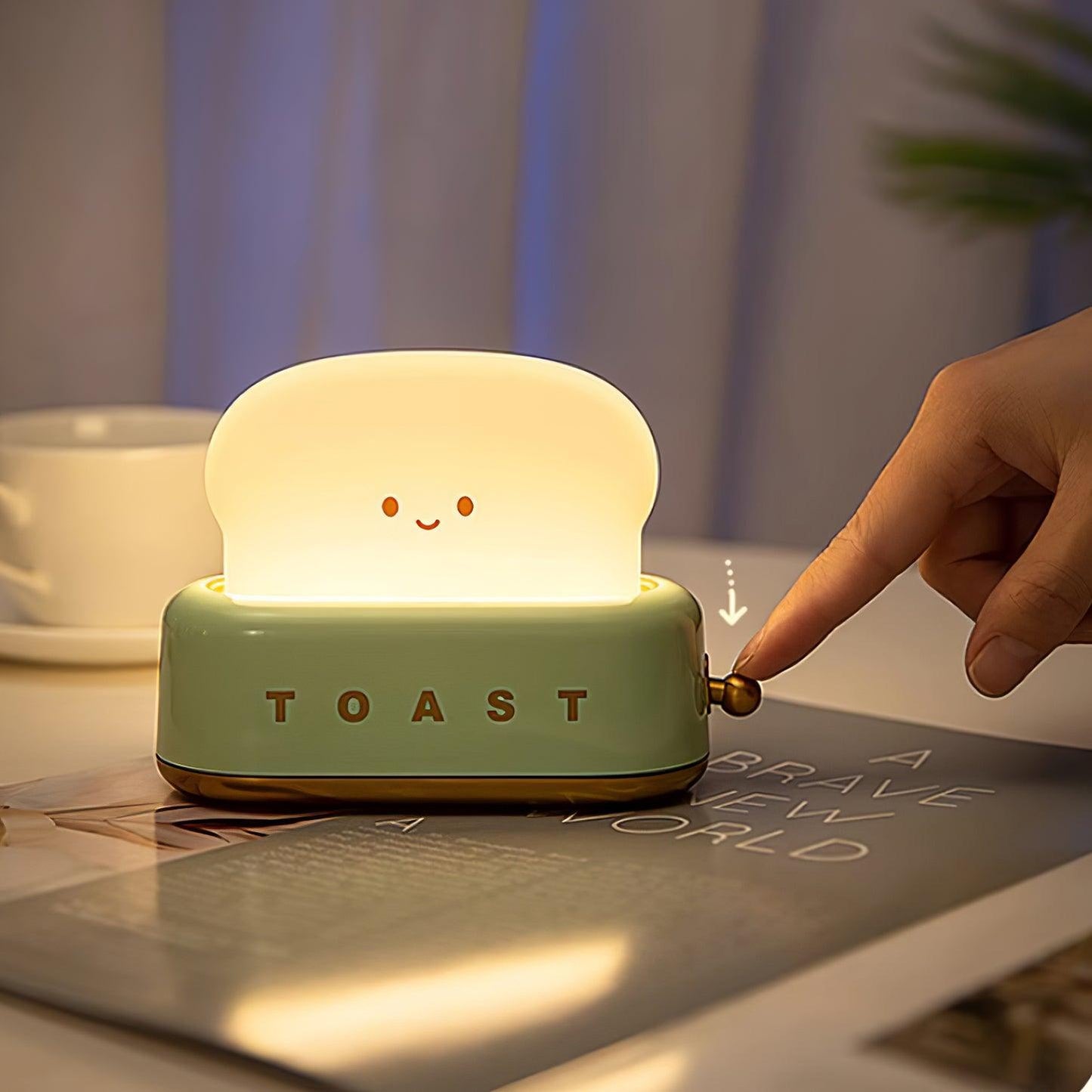 Lampe de Nuit Toaster – Luminaire Décoratif et Portable avec Batterie Rechargeable