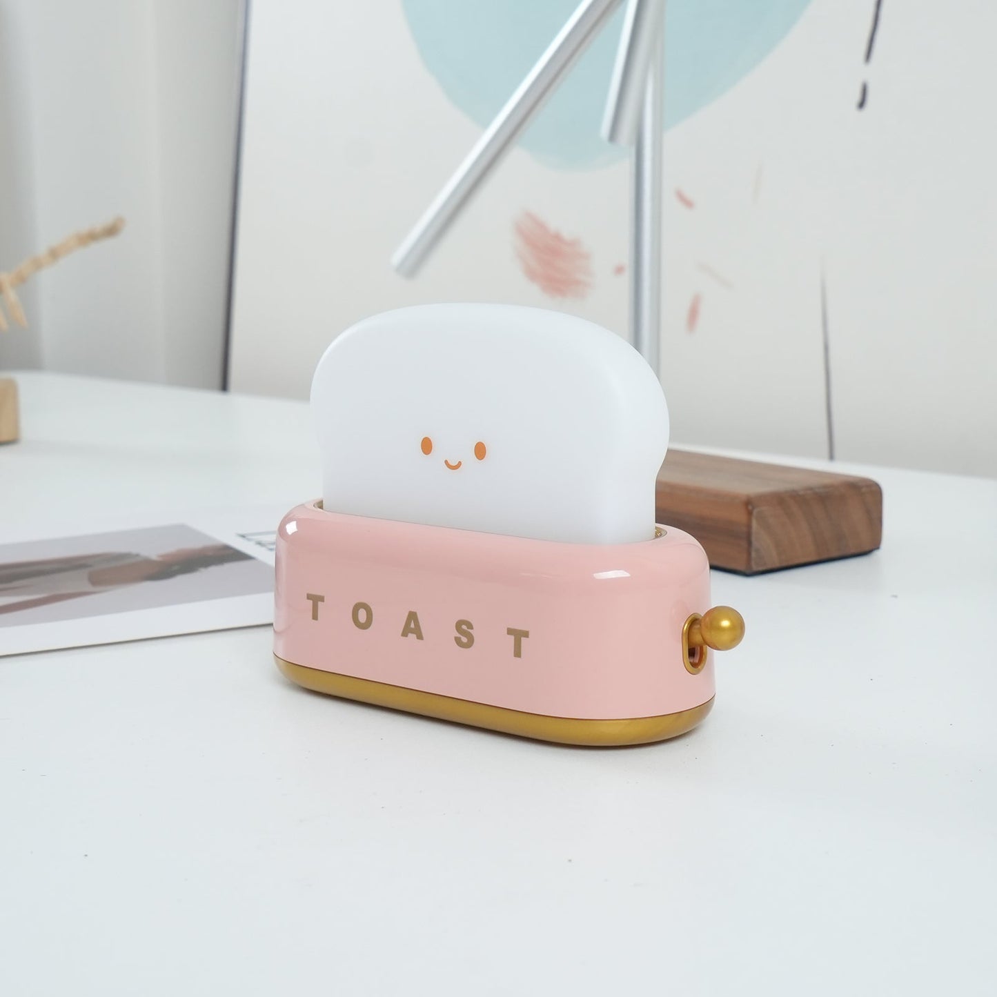 Lampe de Nuit Toaster – Luminaire Décoratif et Portable avec Batterie Rechargeable