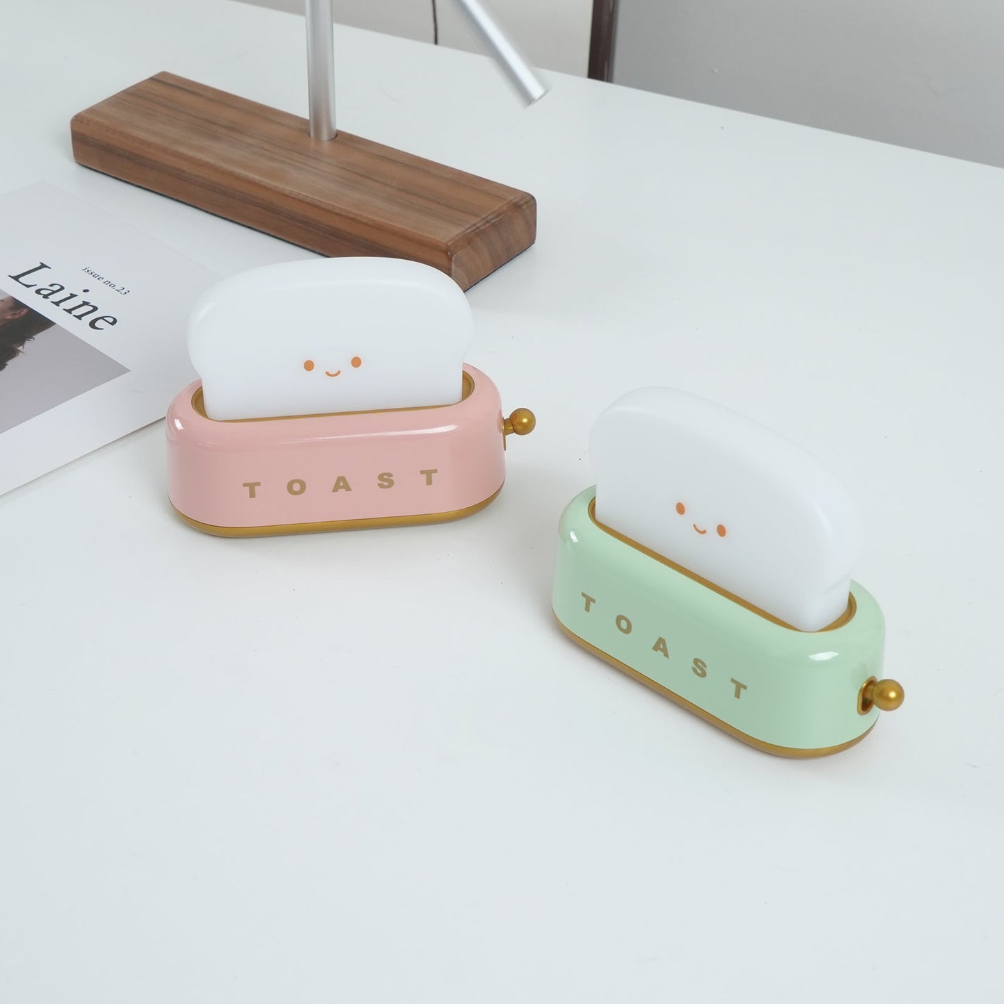 Lampe de Nuit Toaster – Luminaire Décoratif et Portable avec Batterie Rechargeable