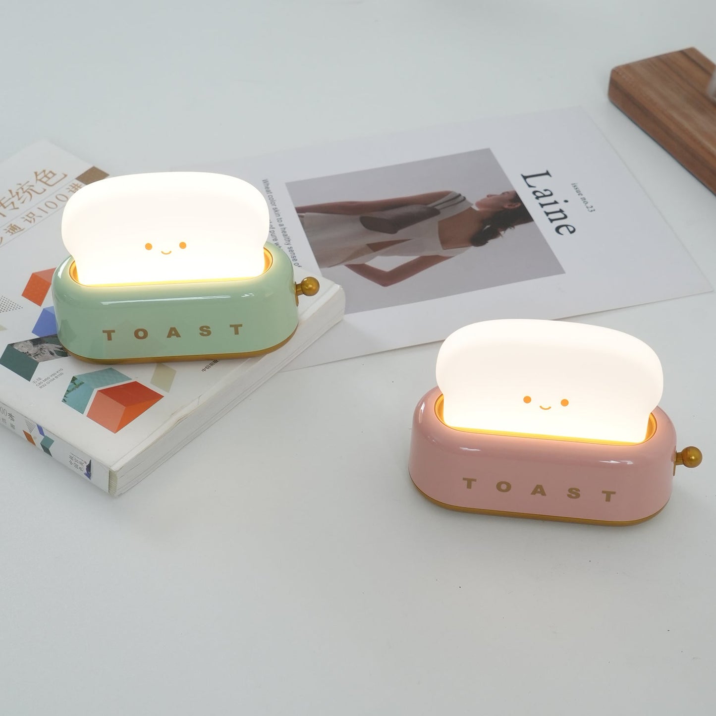 Lampe de Nuit Toaster – Luminaire Décoratif et Portable avec Batterie Rechargeable