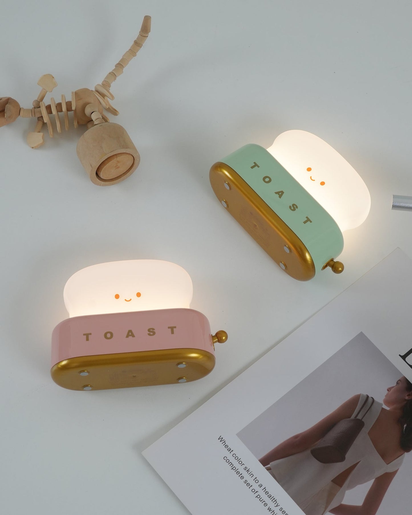 Lampe de Nuit Toaster – Luminaire Décoratif et Portable avec Batterie Rechargeable