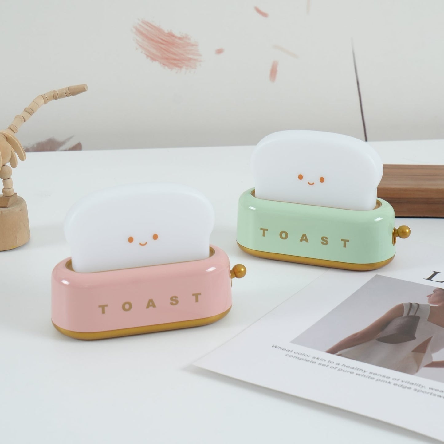 Lampe de Nuit Toaster – Luminaire Décoratif et Portable avec Batterie Rechargeable