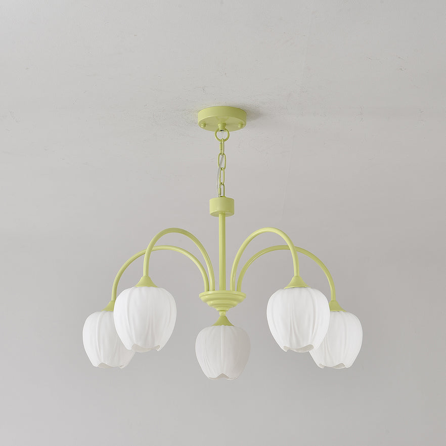Chandelier Tulip Matcha – Design Élégant Inspiré des Fleurs de Tulipe et de la Couleur Matcha