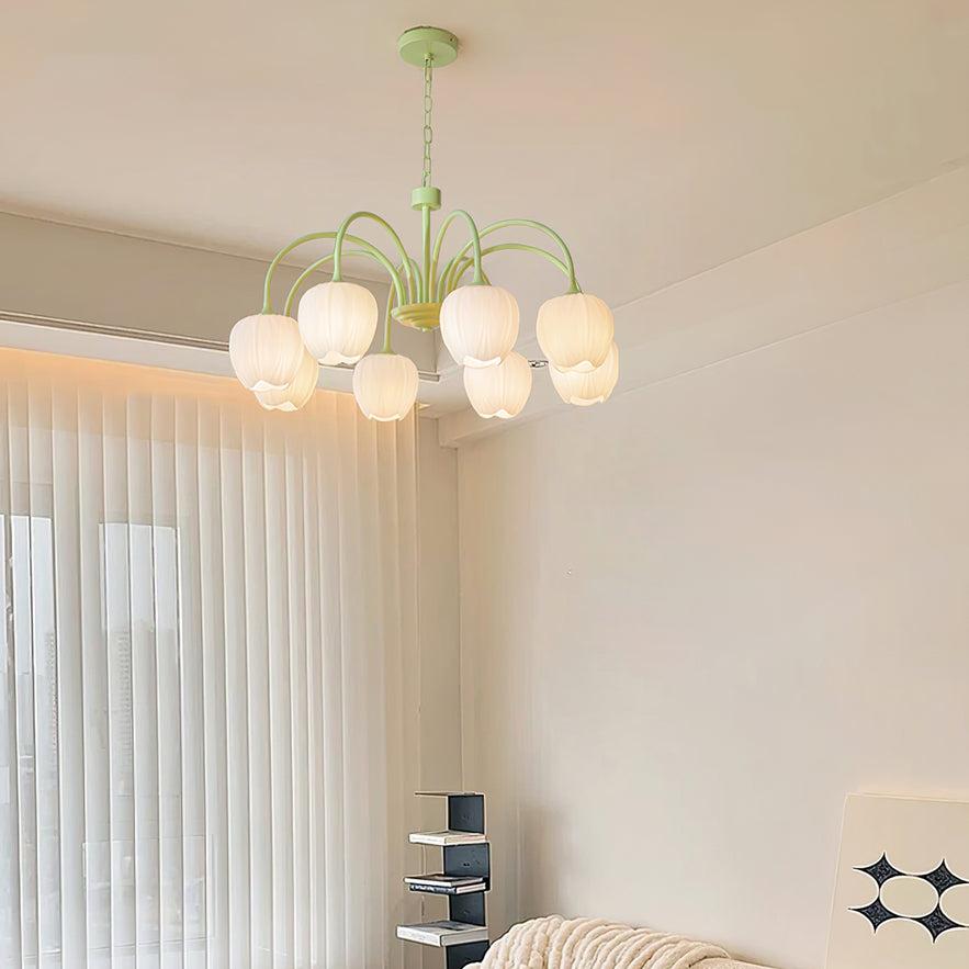 Chandelier Tulip Matcha – Design Élégant Inspiré des Fleurs de Tulipe et de la Couleur Matcha