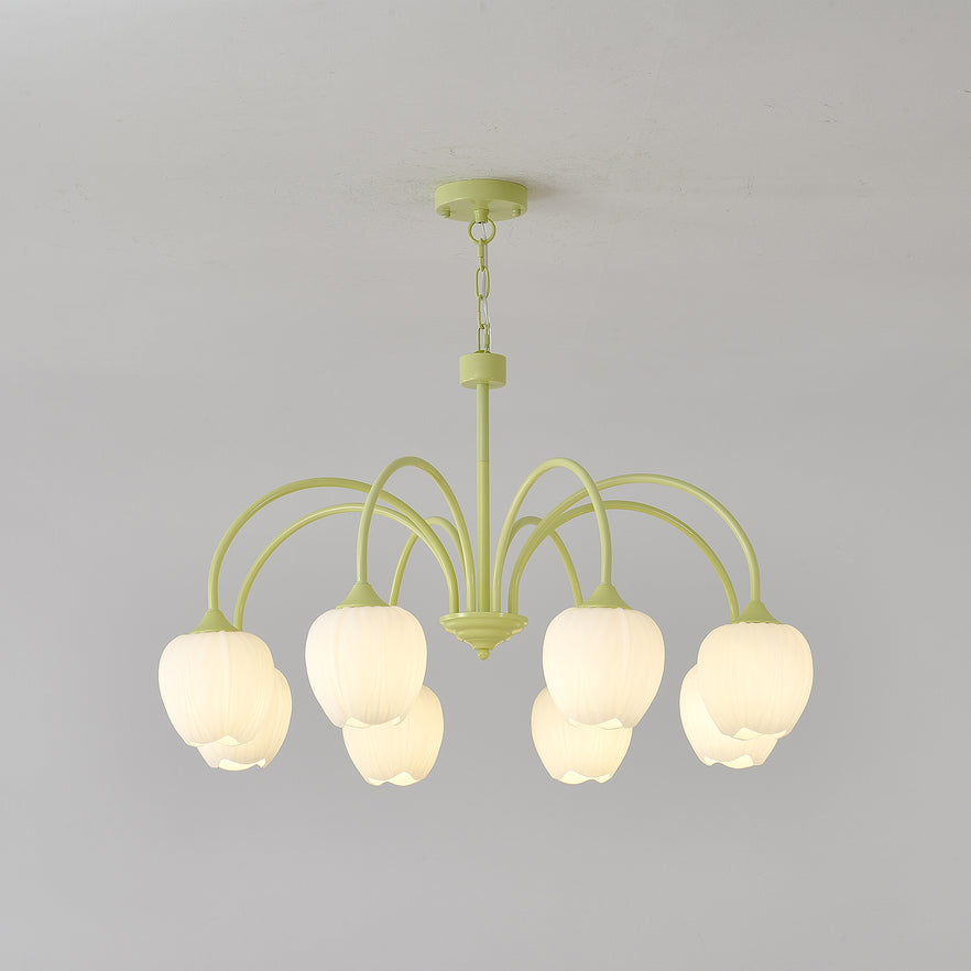 Chandelier Tulip Matcha – Design Élégant Inspiré des Fleurs de Tulipe et de la Couleur Matcha