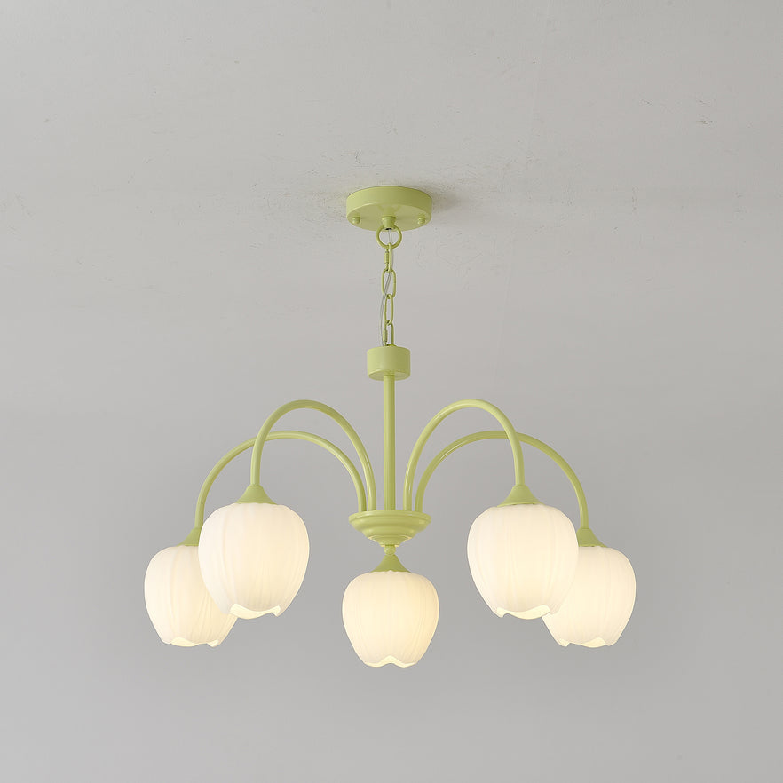 Chandelier Tulip Matcha – Design Élégant Inspiré des Fleurs de Tulipe et de la Couleur Matcha