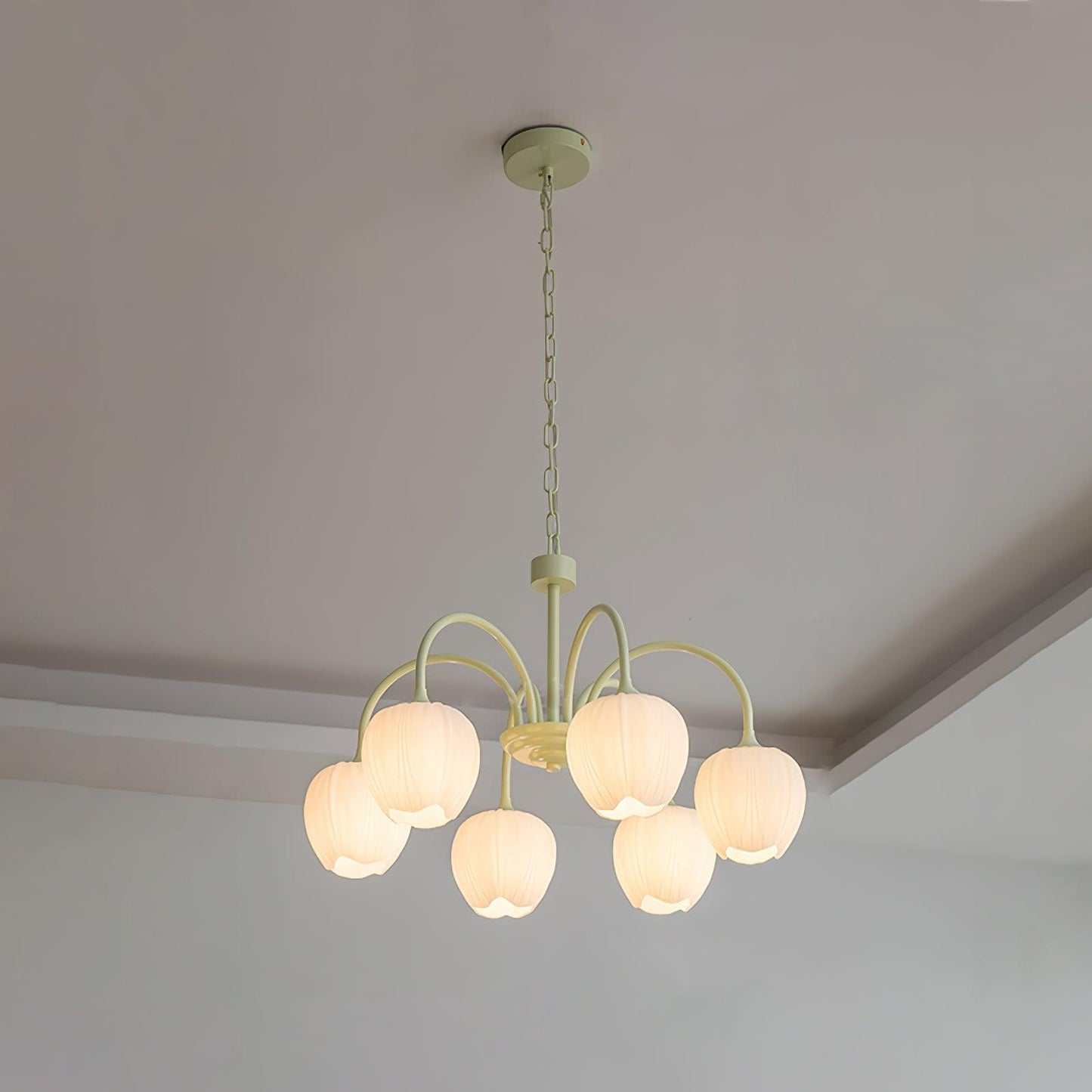 Chandelier Tulip Matcha – Design Élégant Inspiré des Fleurs de Tulipe et de la Couleur Matcha