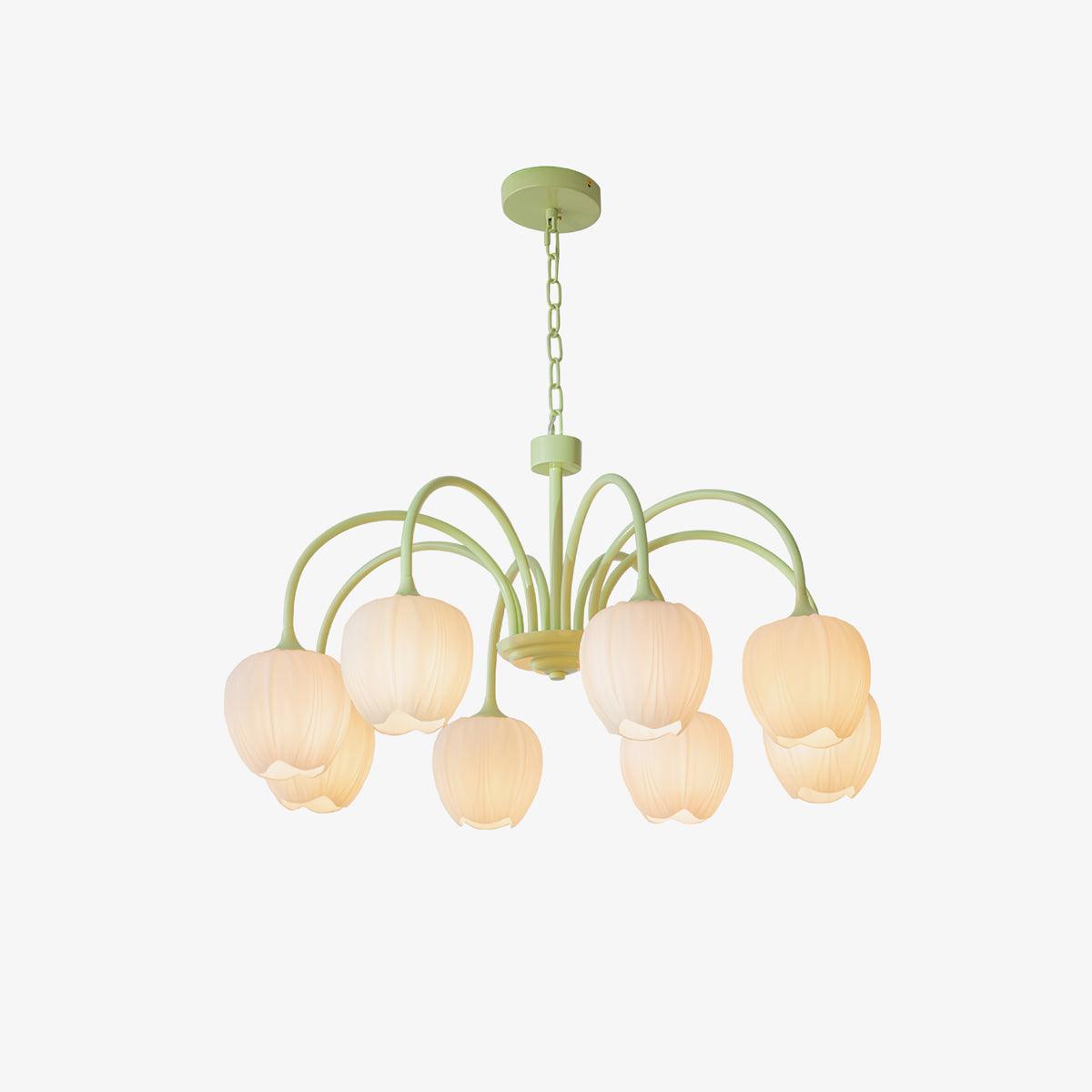 Chandelier Tulip Matcha – Design Élégant Inspiré des Fleurs de Tulipe et de la Couleur Matcha
