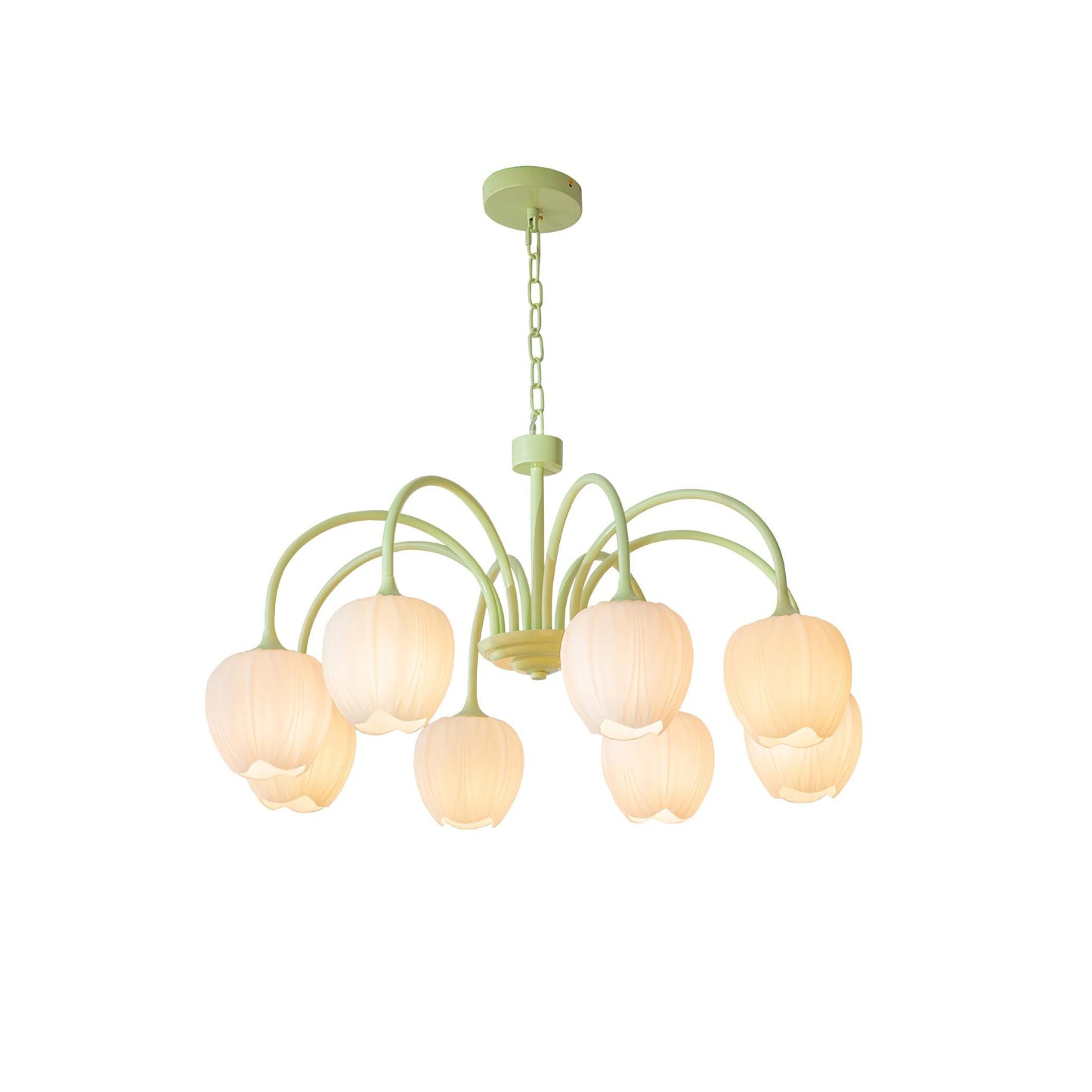 Chandelier Tulip Matcha – Design Élégant Inspiré des Fleurs de Tulipe et de la Couleur Matcha