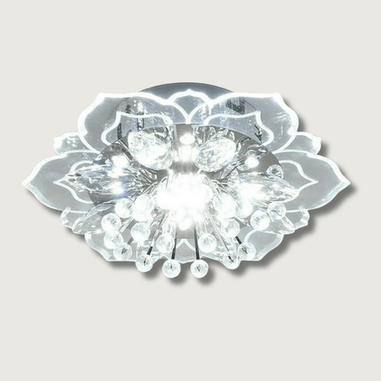 FloralGlow - Lamp de plafond en cristal LED pour l'élégance