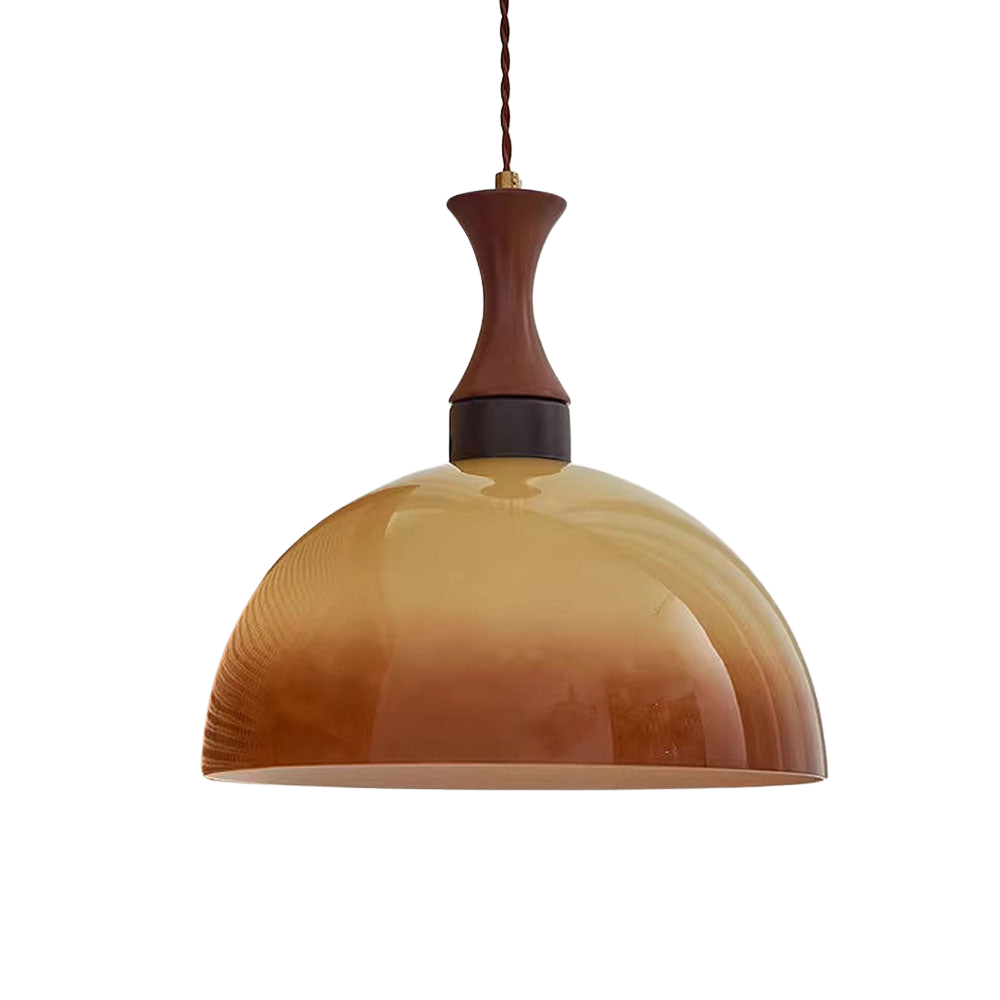 Lampe Pendante Ferme en Verre Ambre - Design Vintage Rustique