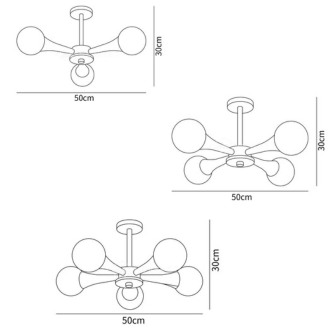 Chandelier en Bois et Verre - Design Élégant avec Lumière LED pour Petits Espaces