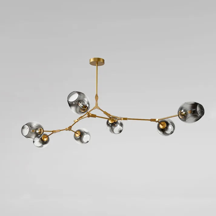 Suspension Sputnik Bifurkation - Lustre Moderne en Verre Soufflé et Métal