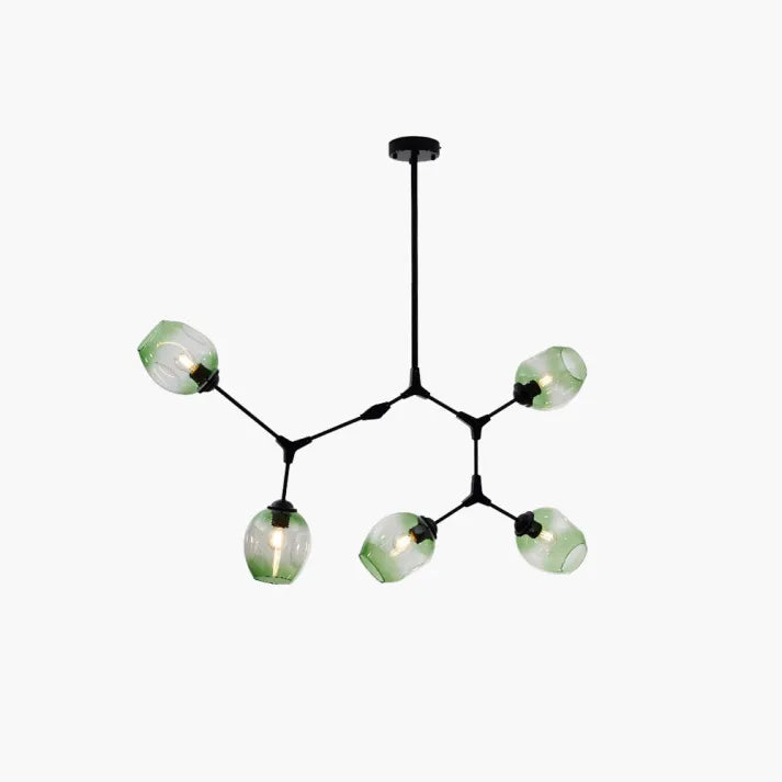 Suspension Sputnik Bifurkation - Lustre Moderne en Verre Soufflé et Métal