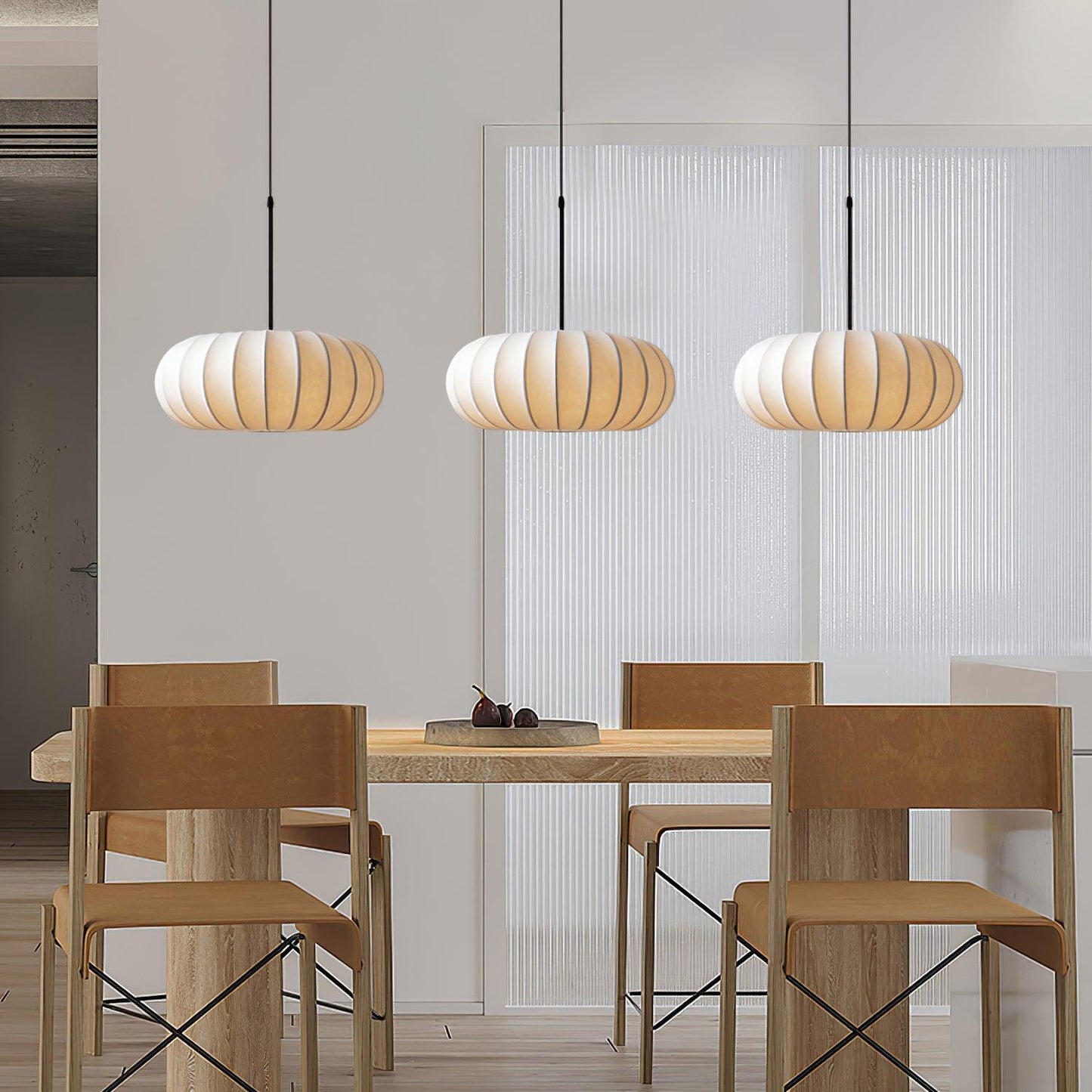 Suspension Verona - Luminaire Minimaliste en Métal et Soie, Design Wabi-Sabi
