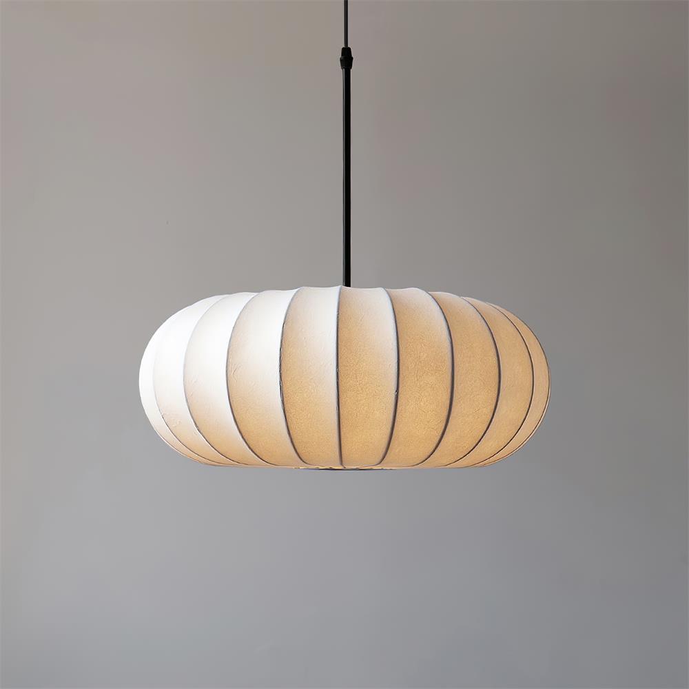 Suspension Verona - Luminaire Minimaliste en Métal et Soie, Design Wabi-Sabi