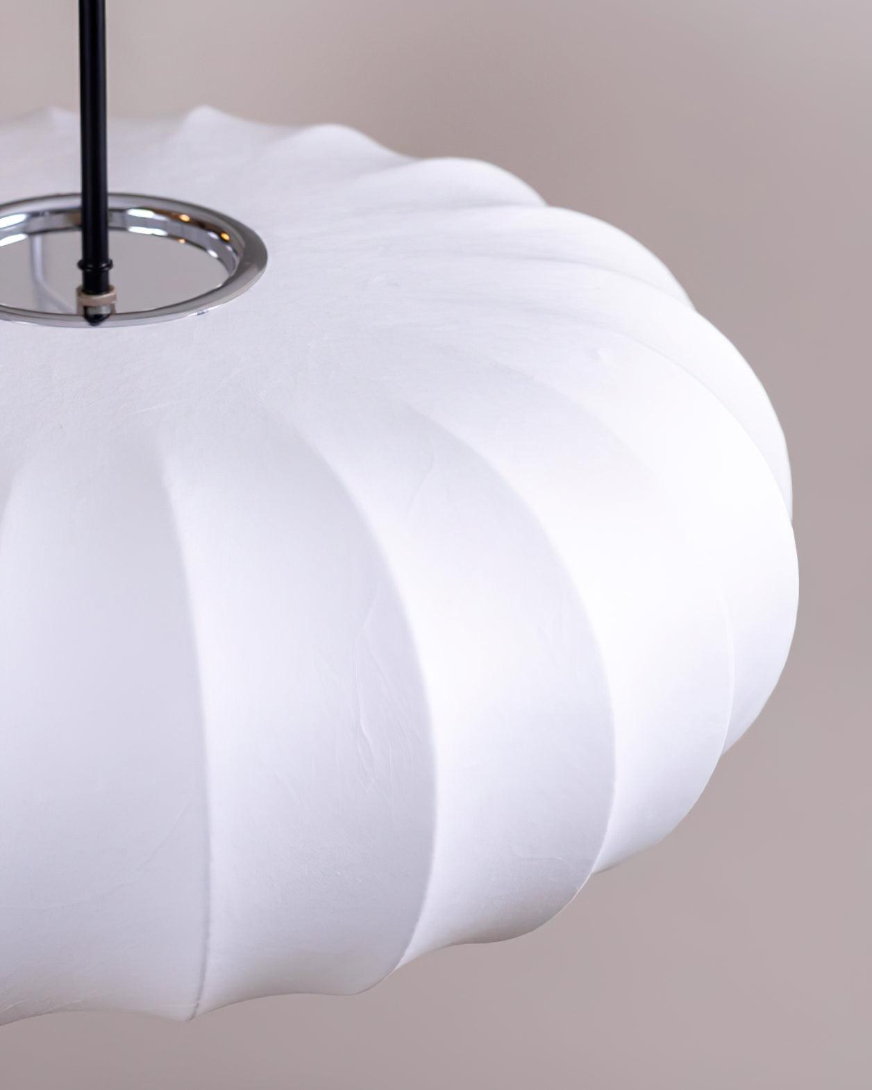 Suspension Verona - Luminaire Minimaliste en Métal et Soie, Design Wabi-Sabi