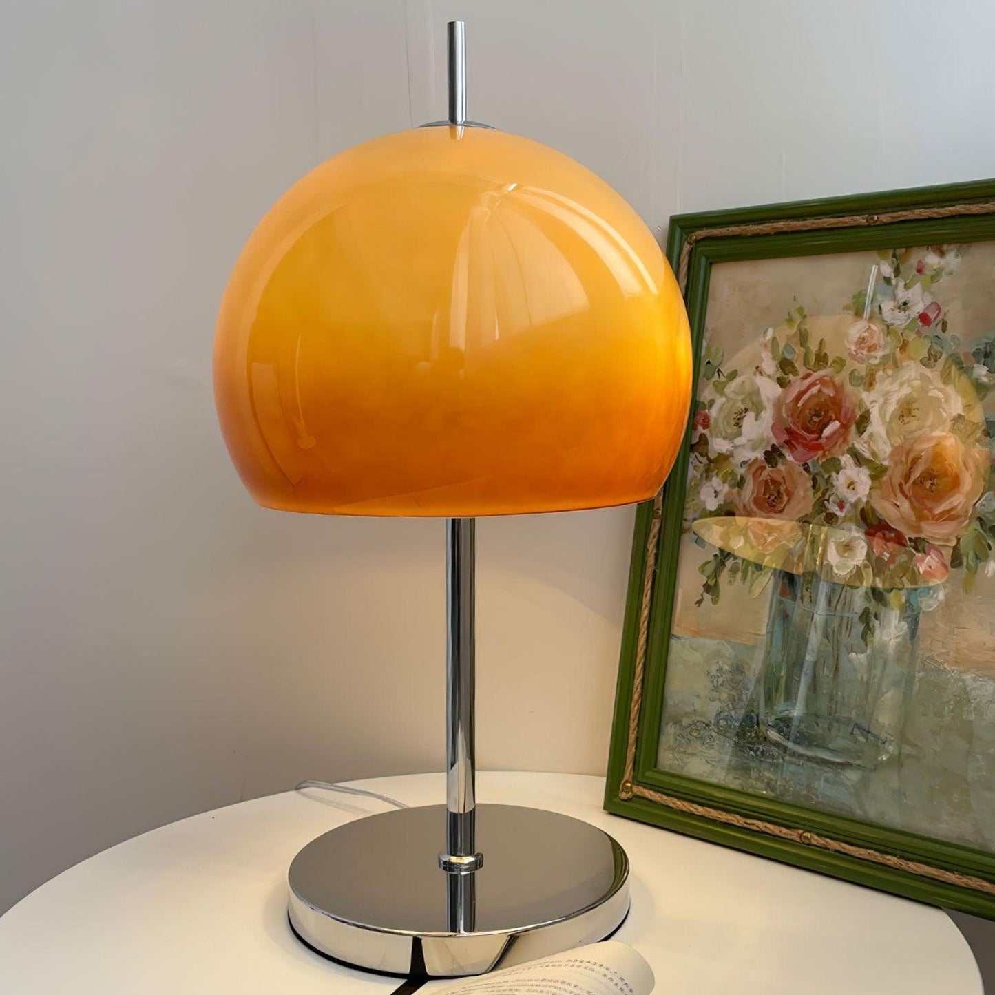 Lampe de Table Pilz Bauhaus – Design Moderne avec Abat-jour en Verre Amber