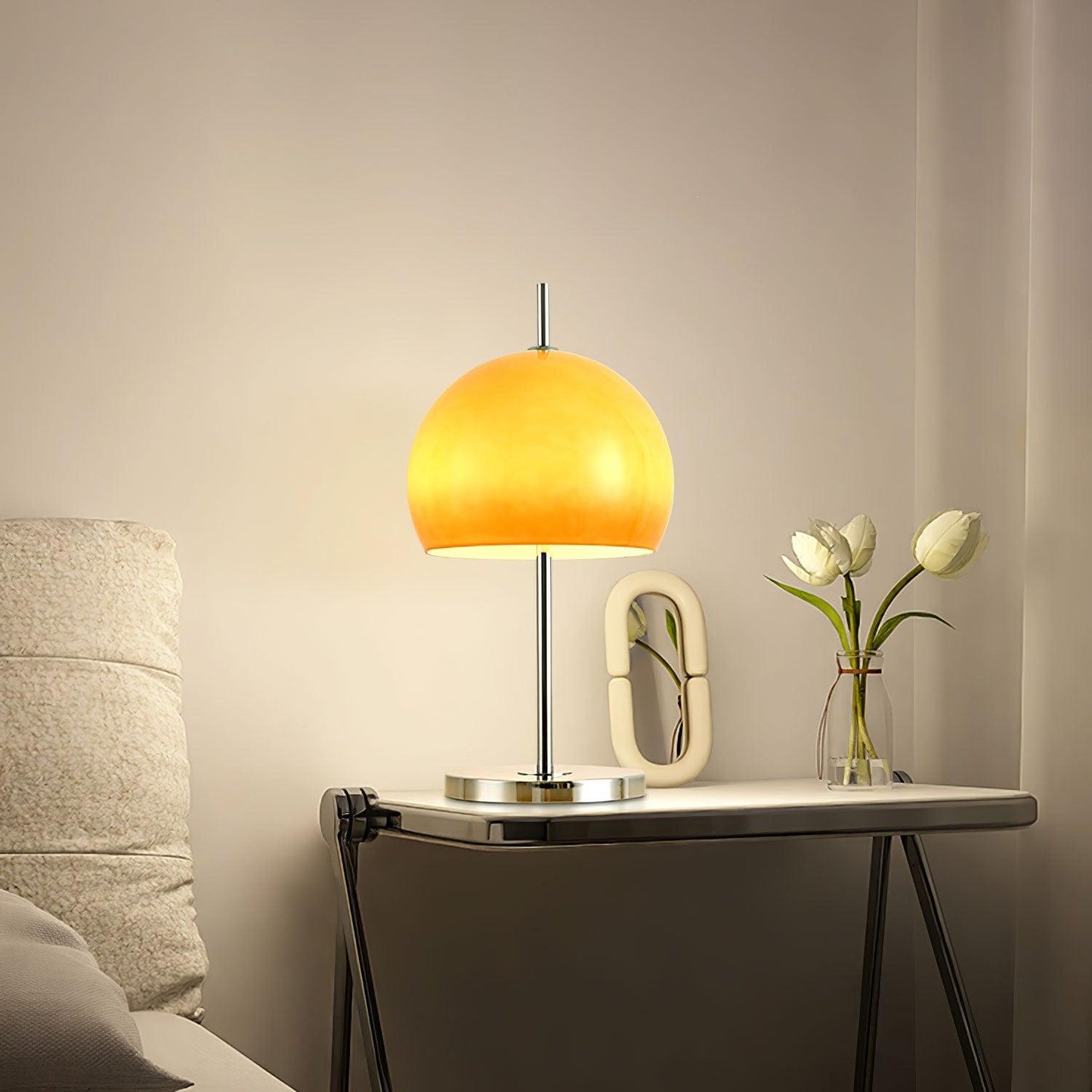 Lampe de Table Pilz Bauhaus – Design Moderne avec Abat-jour en Verre Amber