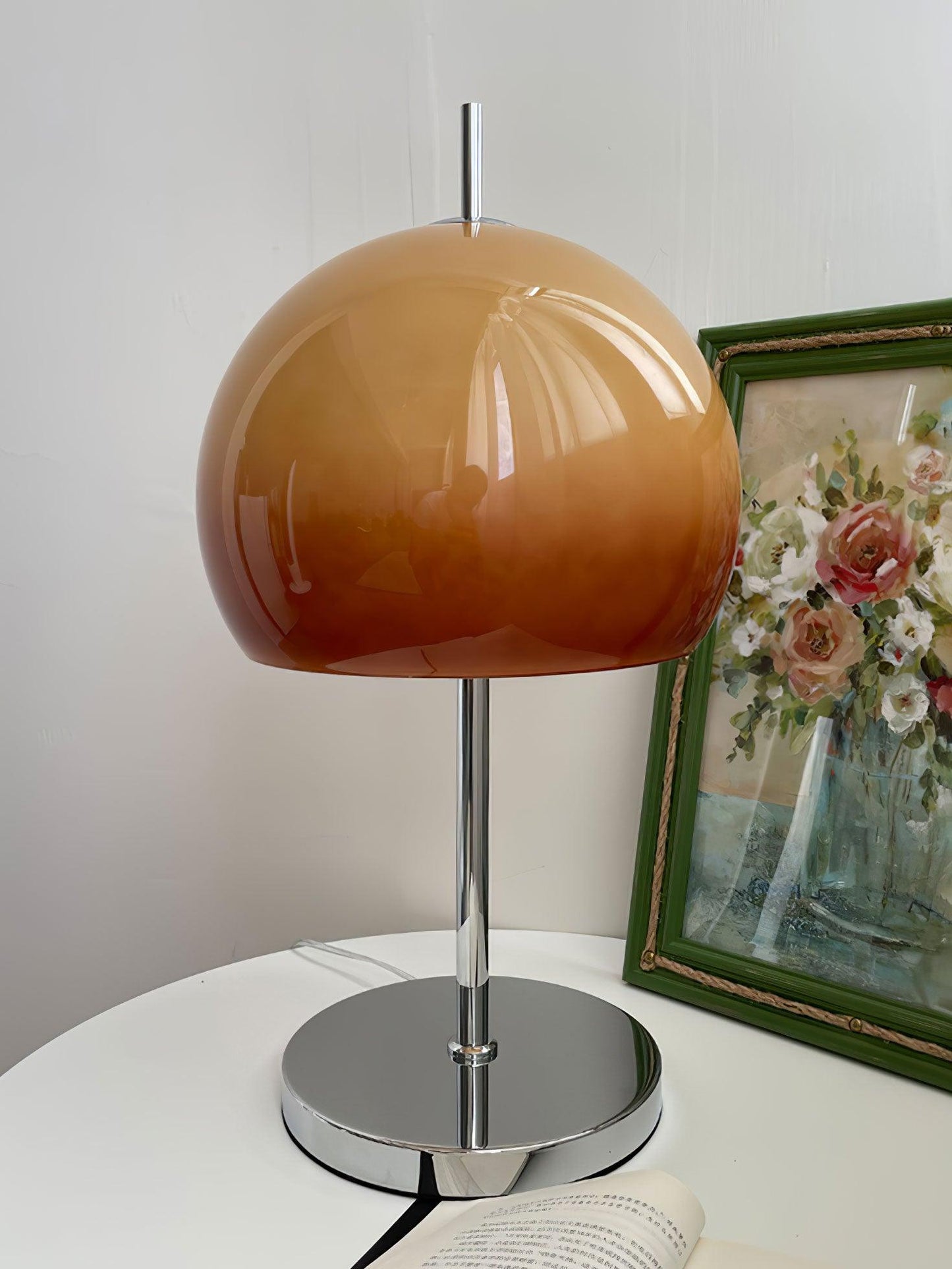 Lampe de Table Pilz Bauhaus – Design Moderne avec Abat-jour en Verre Amber