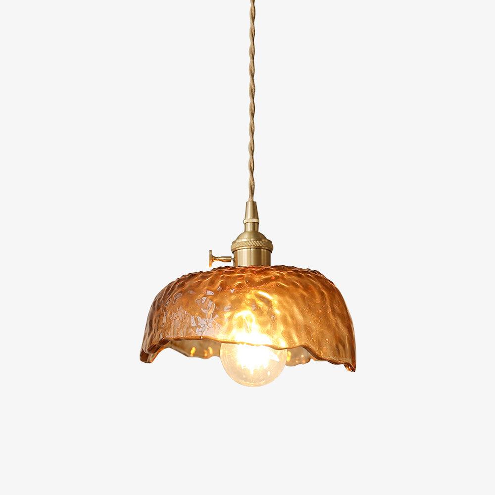 Suspended Vintage Brown Glass Pendant Light – Élégance Classique