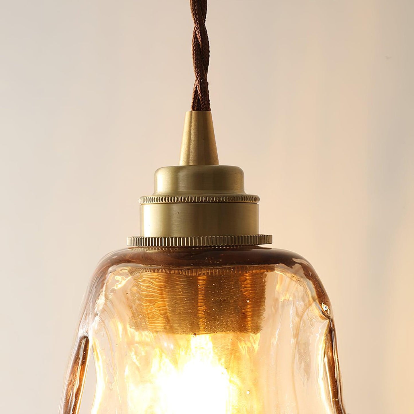 Suspended Vintage Brown Glass Pendant Light – Élégance Classique