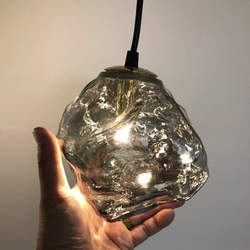 Suspension Lava Glass en Cuivre et Verre – Éclairage LED Moderne