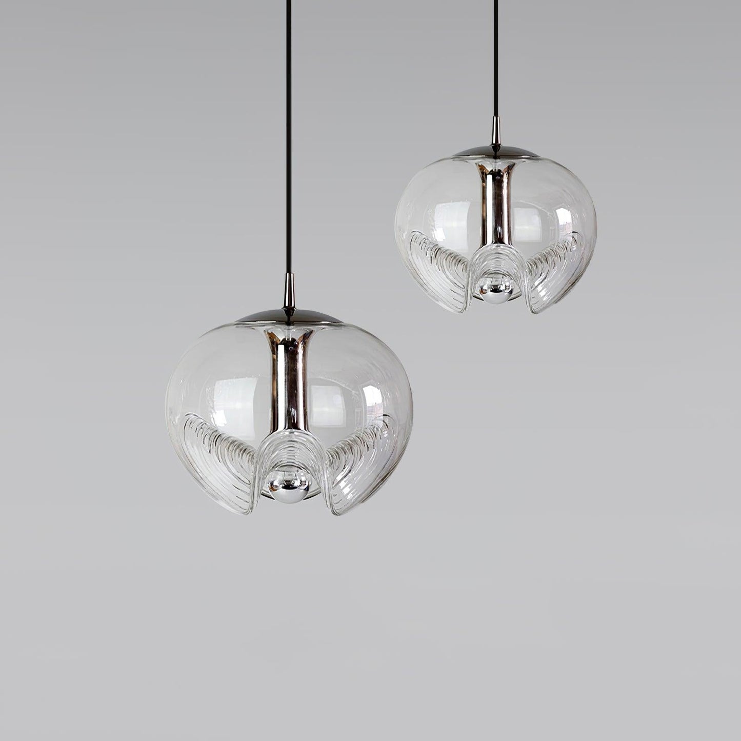 Suspension Moderne "Welle" Inspirée des Vagues avec Éclairage LED
