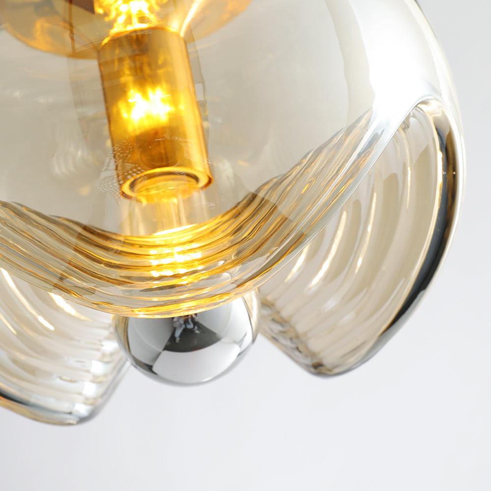 Suspension Moderne "Welle" Inspirée des Vagues avec Éclairage LED