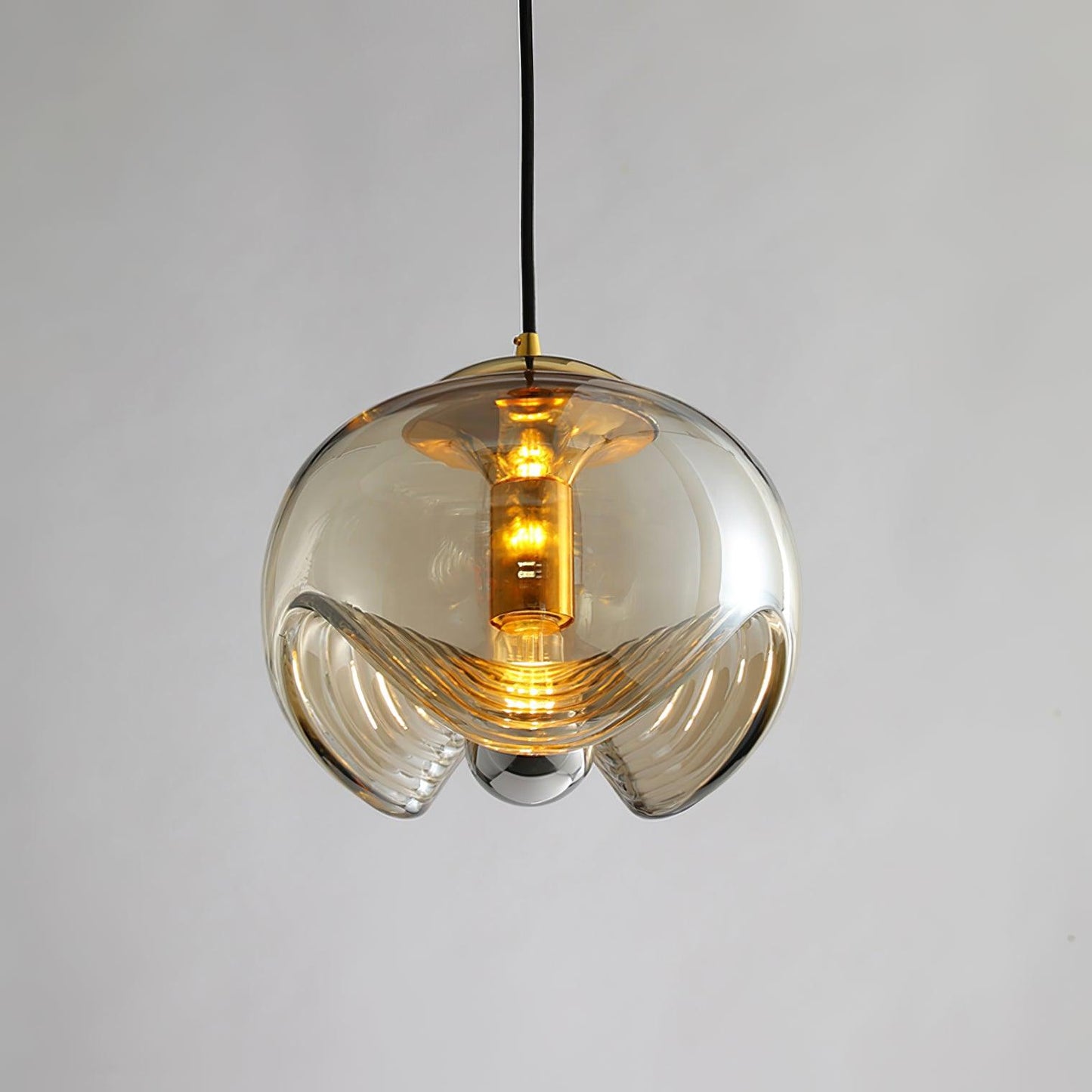 Suspension Moderne "Welle" Inspirée des Vagues avec Éclairage LED