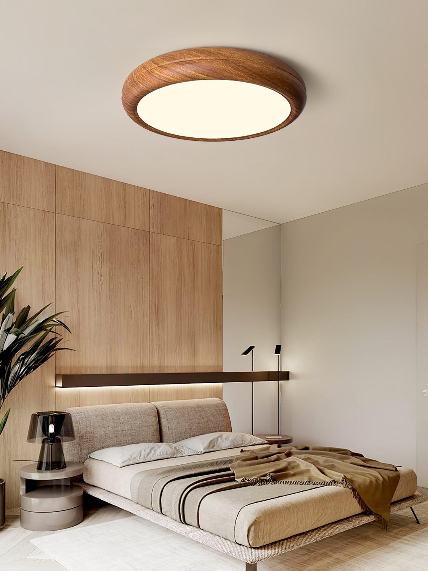 Plafonnier Rond en Bois et Acrylique – Élégance Moderne et Raffinée pour Votre Intérieur