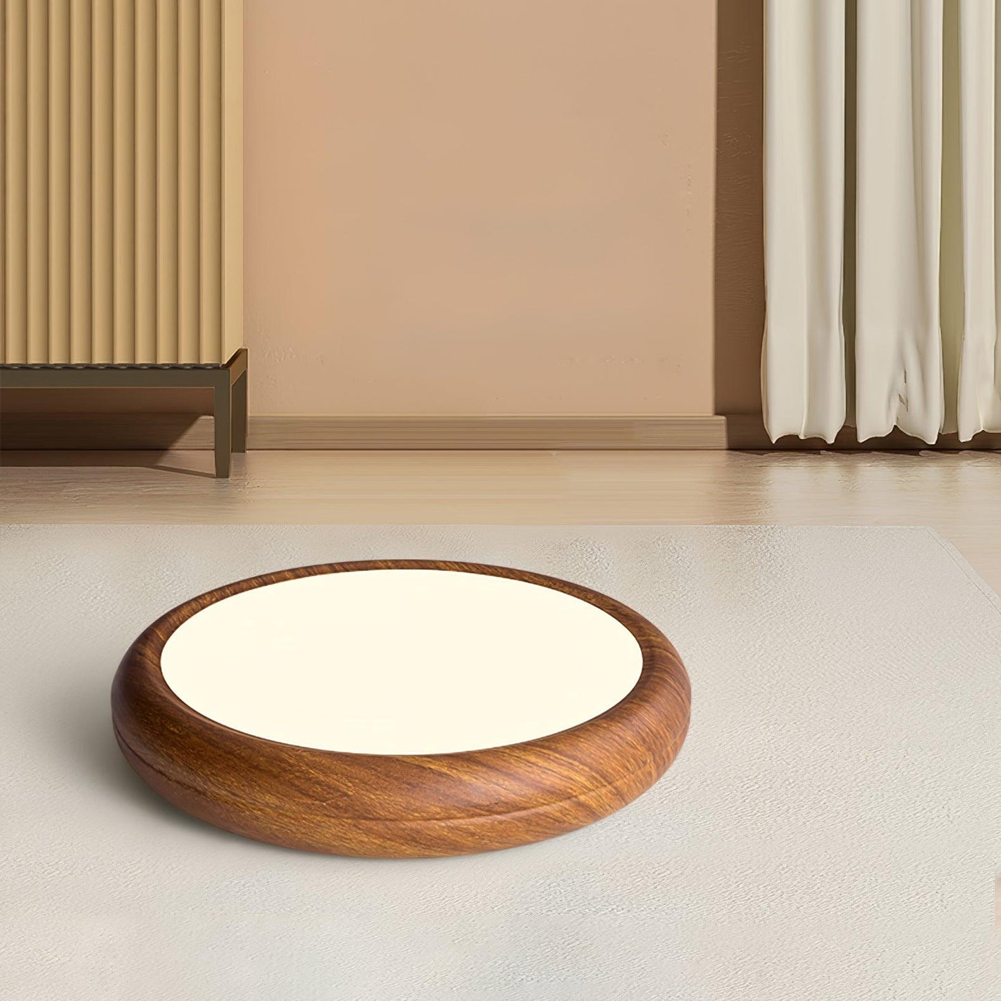 Plafonnier Rond en Bois et Acrylique – Élégance Moderne et Raffinée pour Votre Intérieur
