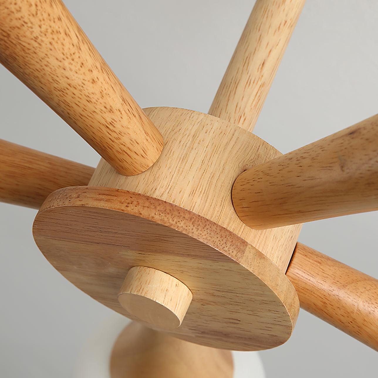 Chandelier en Bois et Verre - Design Élégant avec Lumière LED pour Petits Espaces
