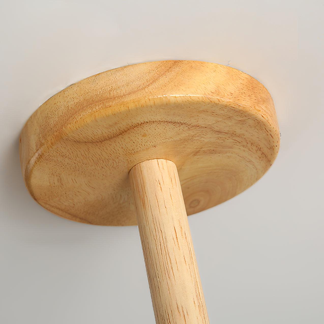 Chandelier en Bois et Verre - Design Élégant avec Lumière LED pour Petits Espaces
