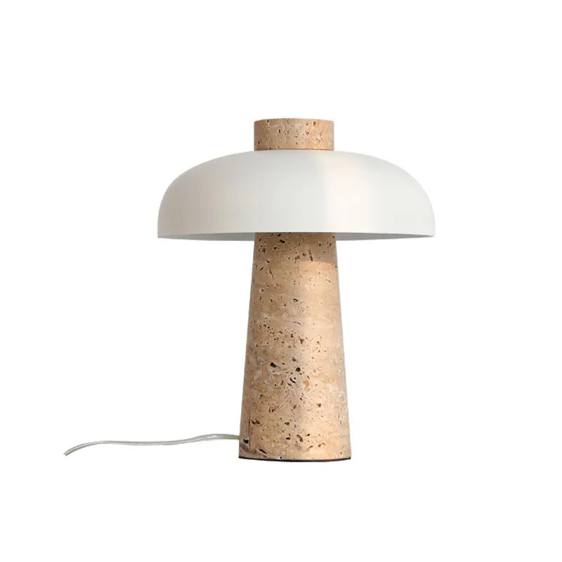 Lampe de Table Natural Travertine – Élégance Naturelle en Pierre, Design Wabi Sabi