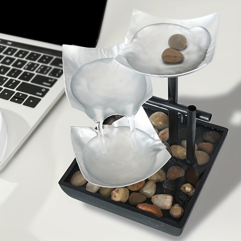 Fontaine LED Mini-Table – Décoration Relaxante avec Éclairage et Effet Cascade pour Salon et Bureau