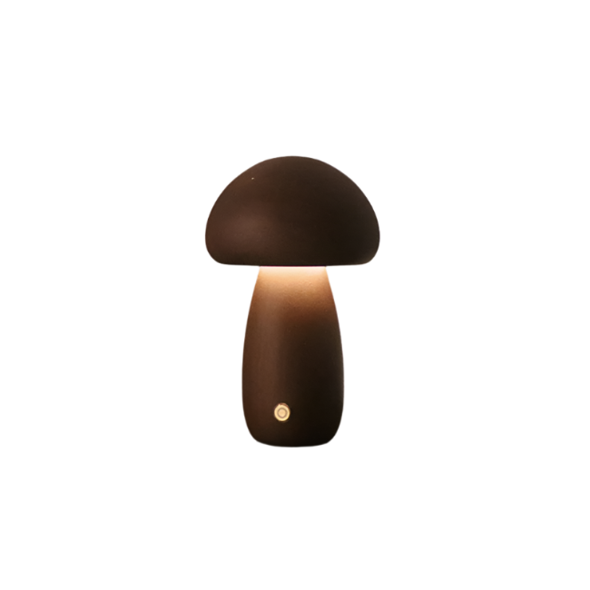 Lampe de Table Rechargeable en Bois "Champignon" LED - Écologique et Tactile