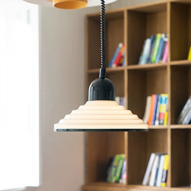 Suspension French Cream Wind Glass - Lampe en Verre Crème au Design Élégant