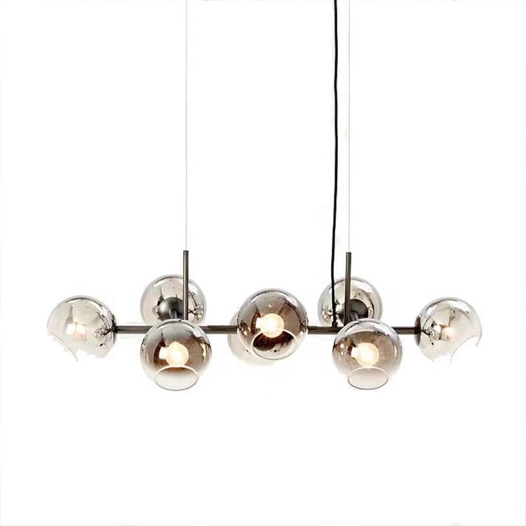 Chandelier Nordic à Boules de Verre – Style Moderne et Élégant en Métal et Verre