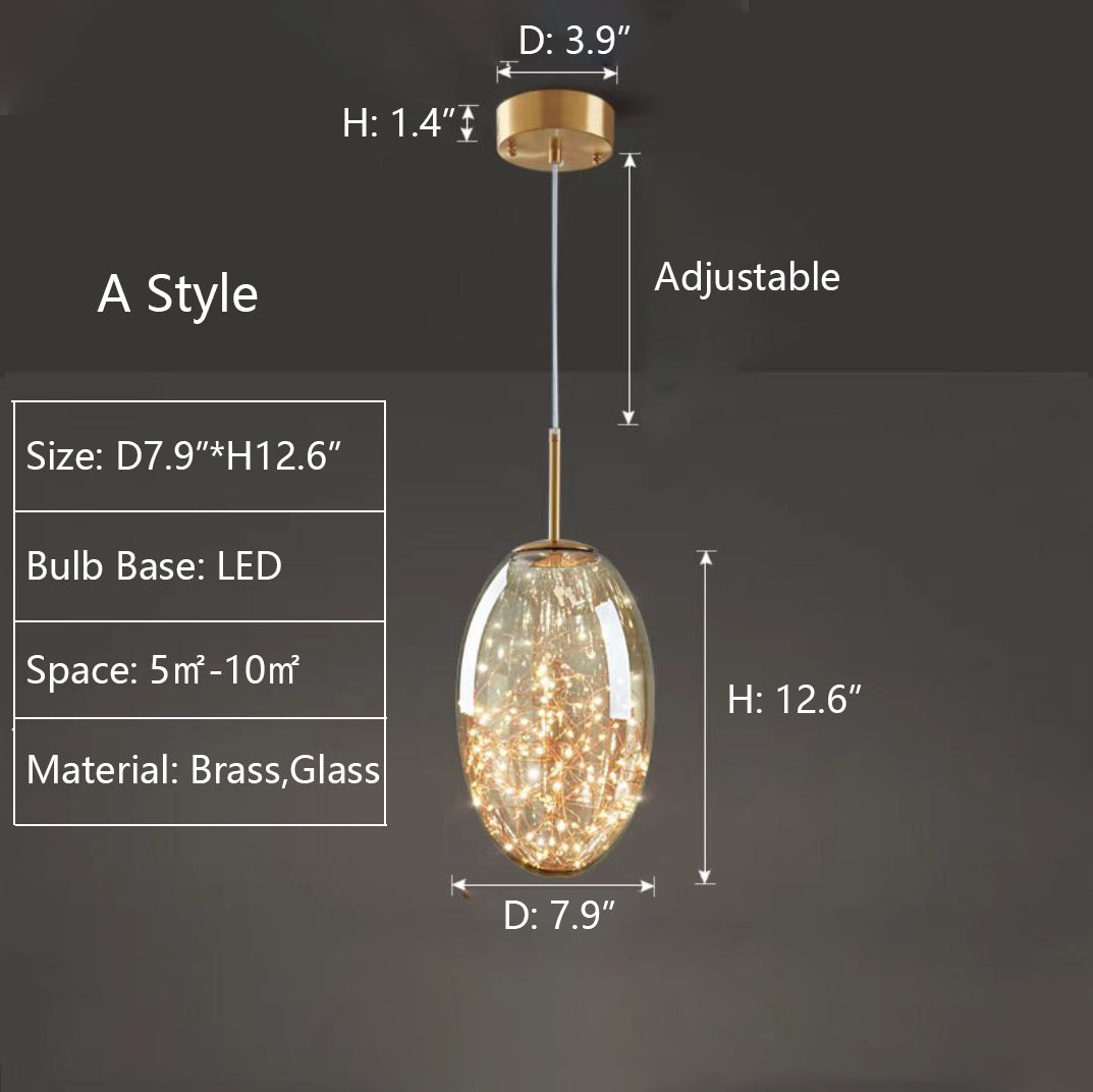 Suspension Moderne en Verre et Laiton – Éclairage Élégant pour Salon et Cuisine