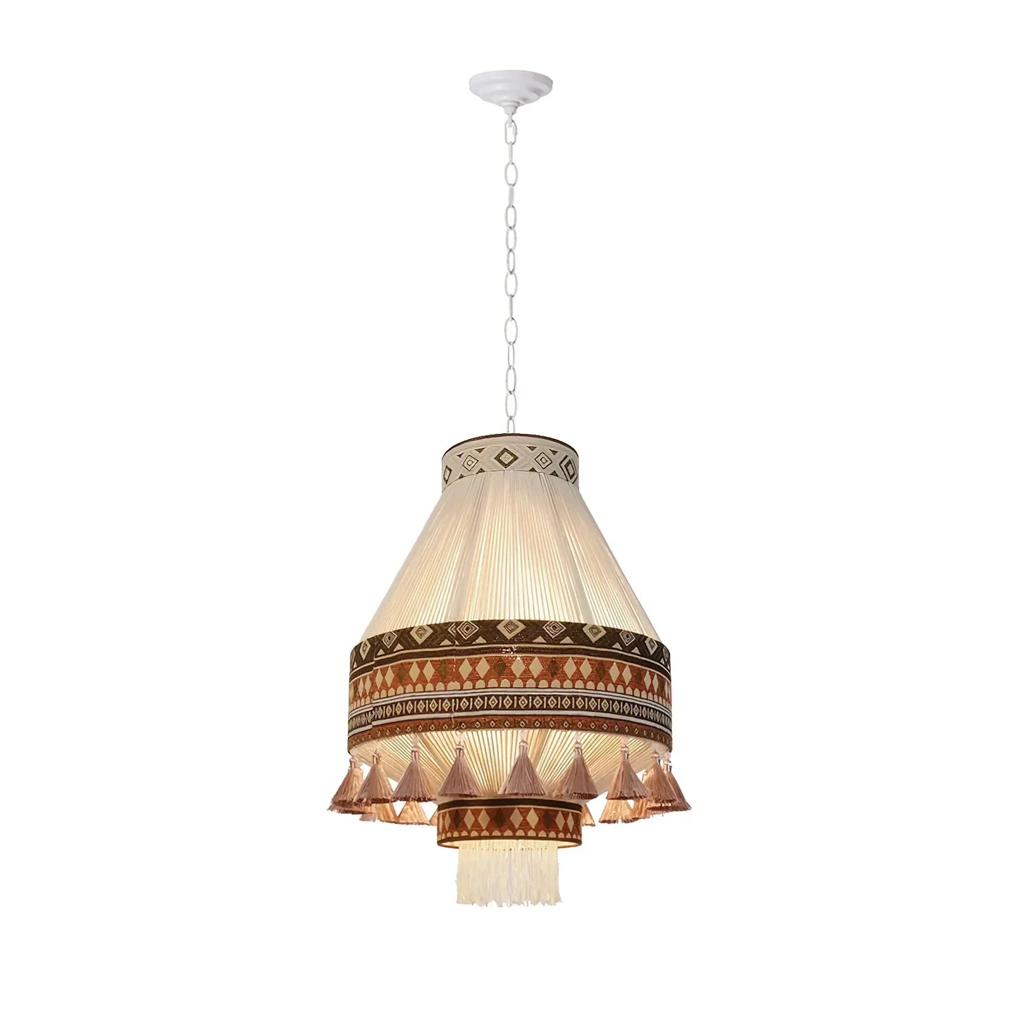 Suspension Bohemian Fringe - Lampe Pendante avec Franges et Design Tribal