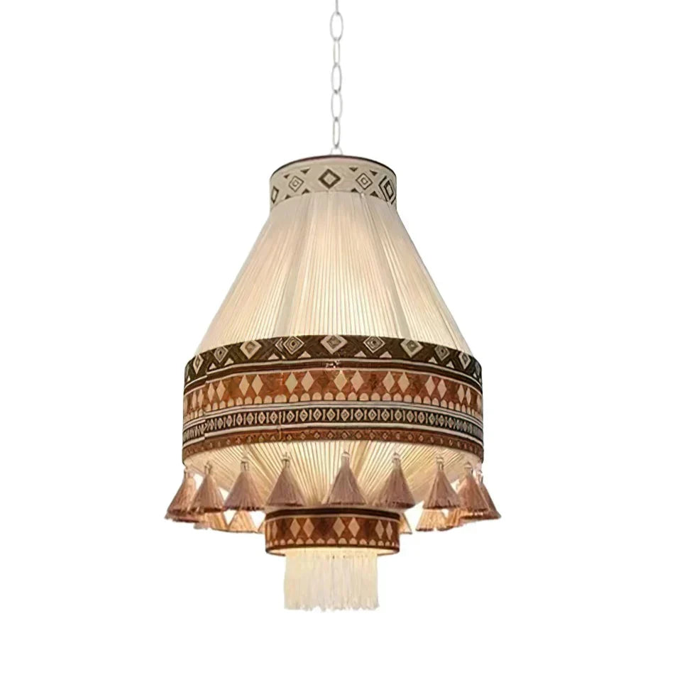 Suspension Bohemian Fringe - Lampe Pendante avec Franges et Design Tribal